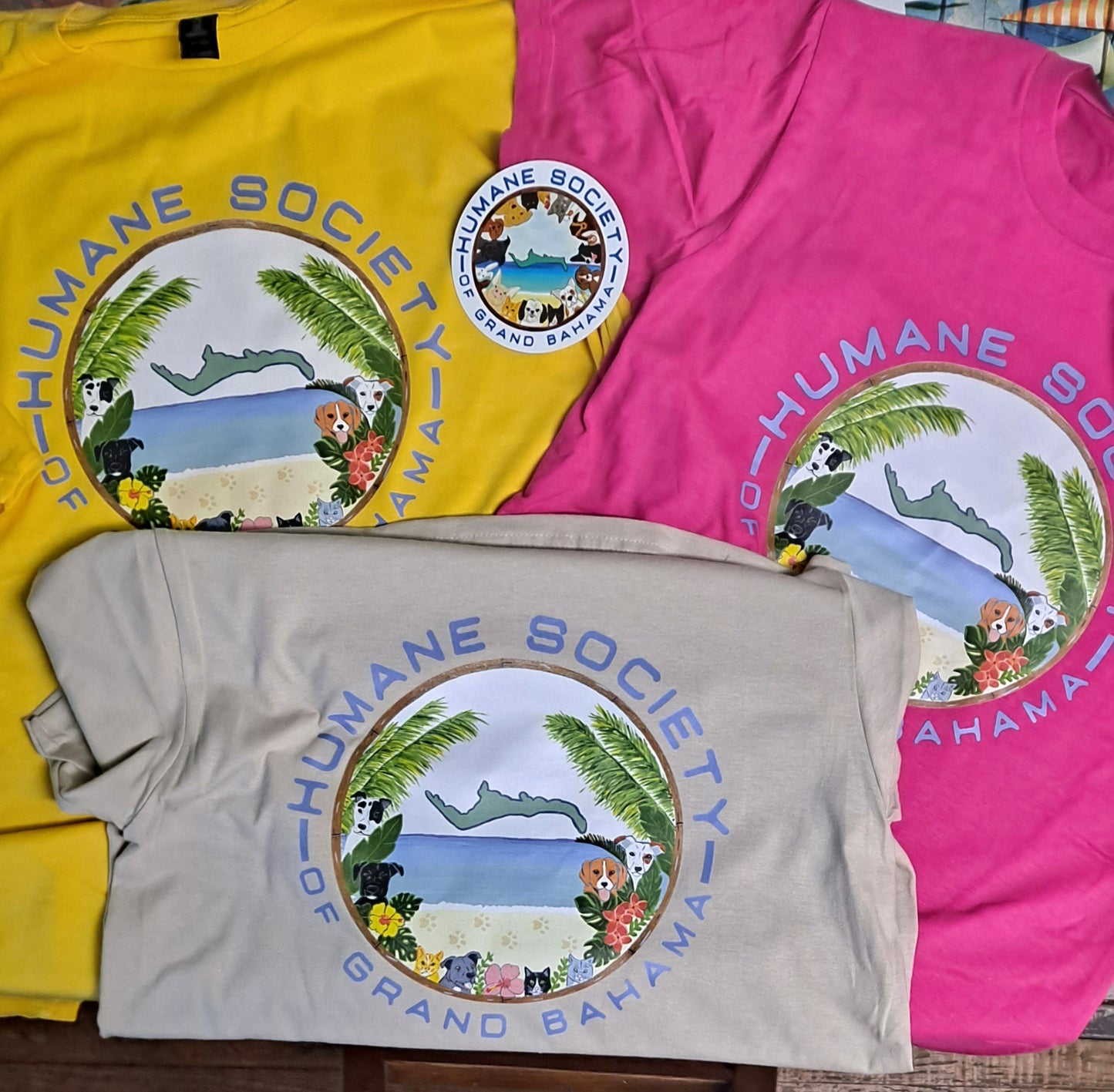 Humane Society of Grand Bahama Tee Shirt-Heliconia (Dark Pink)